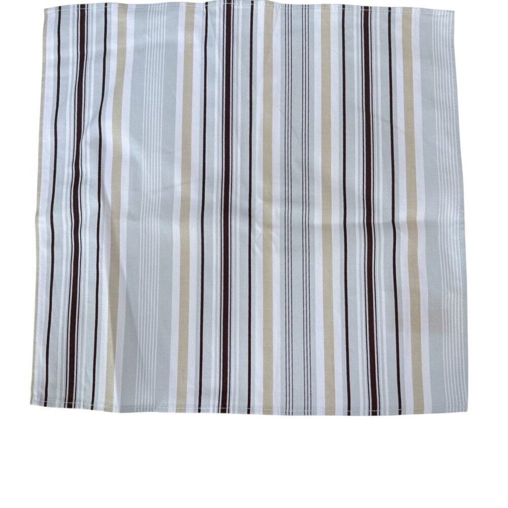 Portmeirion Stella Napkins Set of 6 Cotton Blue Brown Stripe